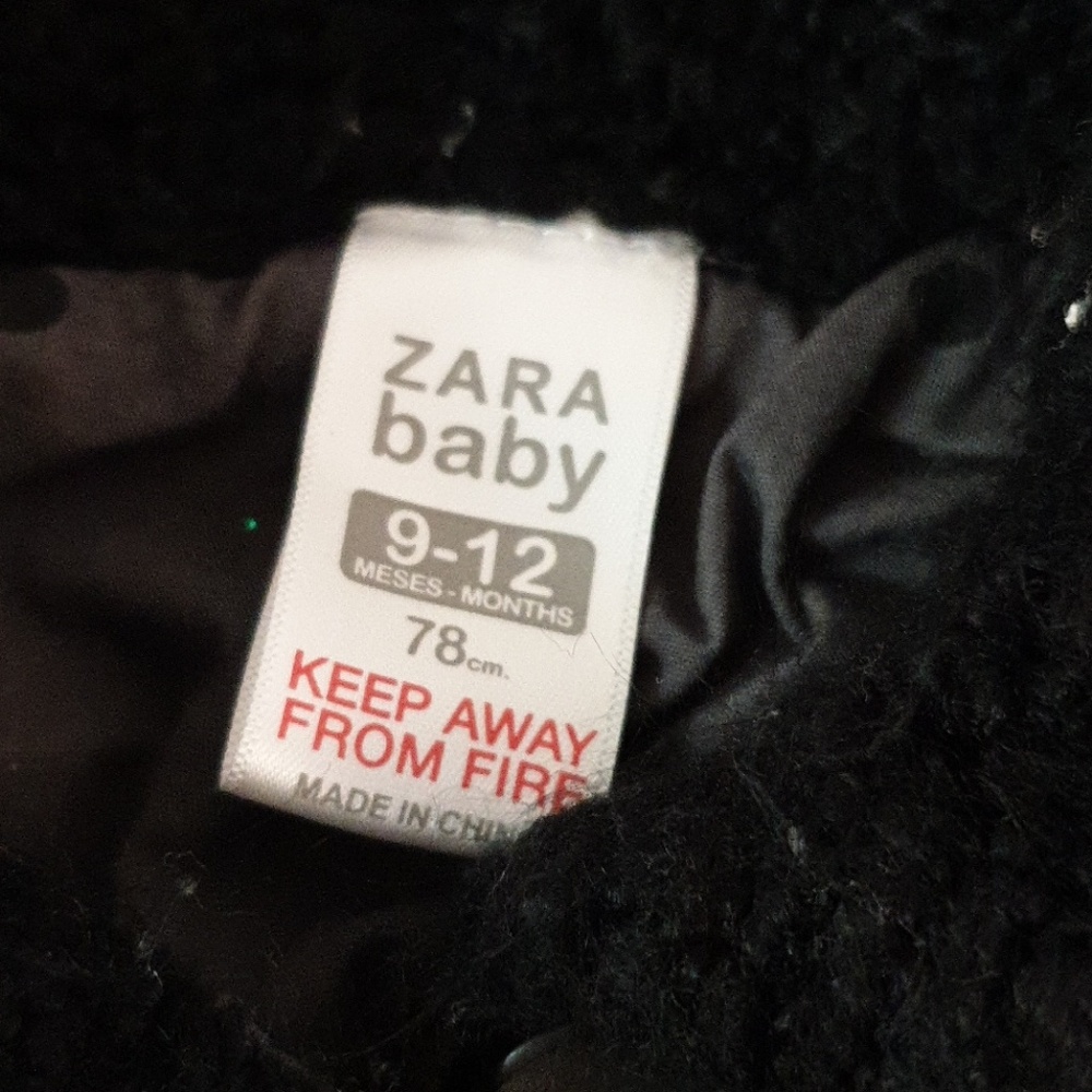 Zara Baby black soft coat - Picture 3 of 8